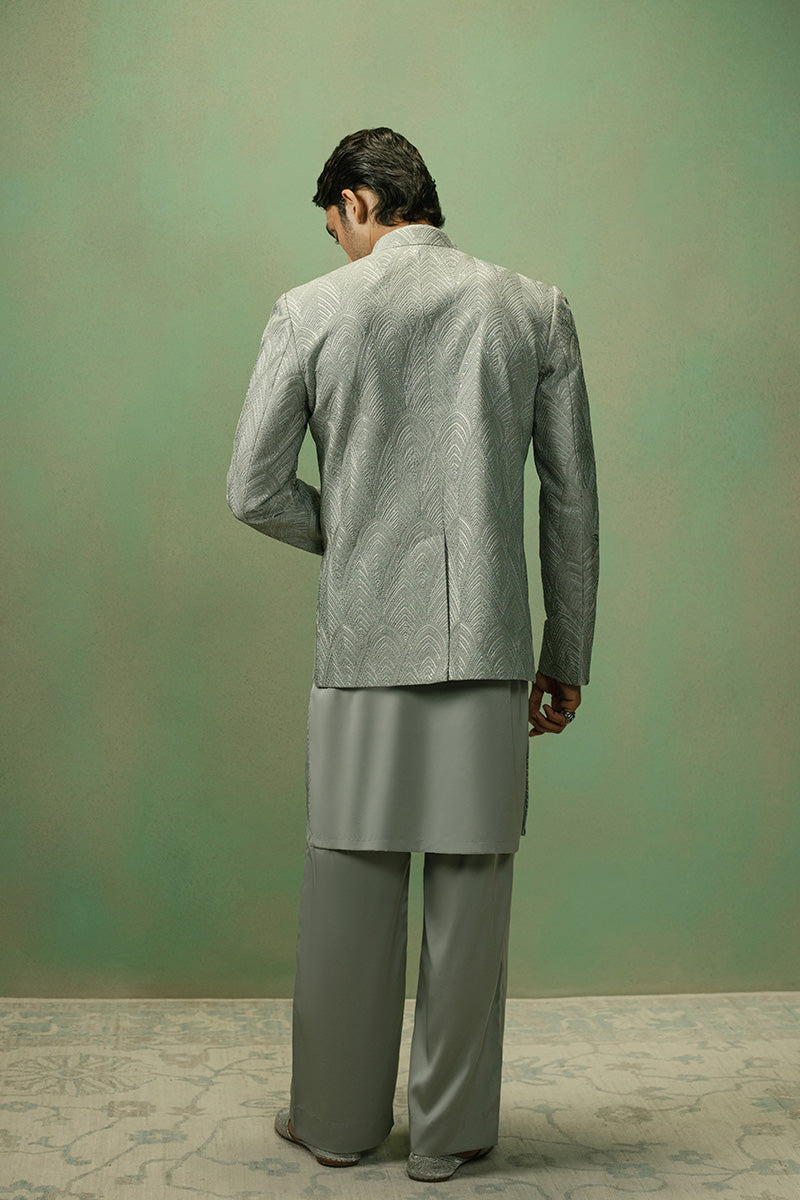 Republic By Omar Farooq | Bandhgala Suit | 'Emaad' Bandhgala Jacket -  Republic by Omar Farooq Bandhgala Suit - Original Designer Dress - House of Maryam