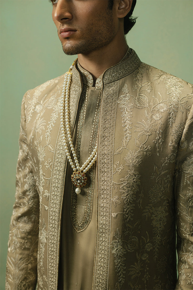 Republic By Omar Farooq | Sherwani Couture | 'Saud' Open Sherwani -  Republic by Omar Farooq SHERWANI COUTURE - Original Designer Dress - House of Maryam