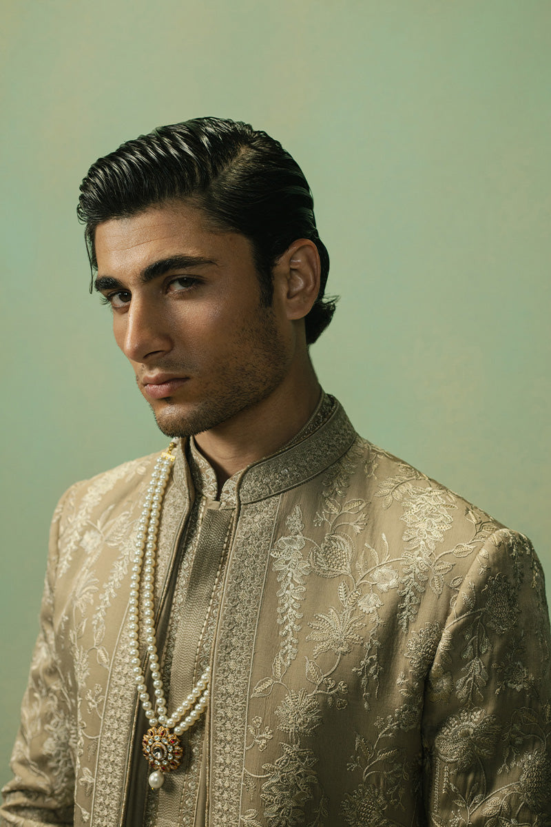 Republic By Omar Farooq | Sherwani Couture | 'Saud' Open Sherwani -  Republic by Omar Farooq SHERWANI COUTURE - Original Designer Dress - House of Maryam