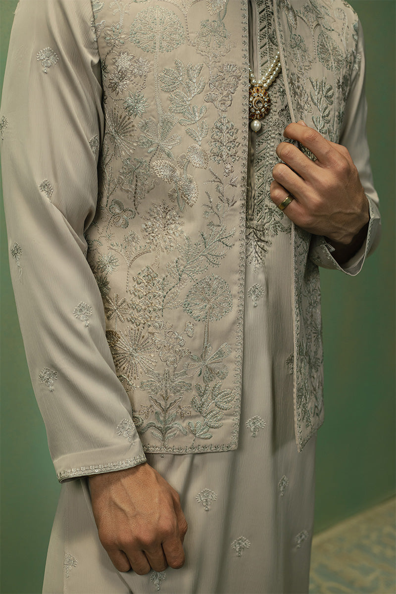 Republic By Omar Farooq | Luxury Rtw | 'Aariz' Open Waistcoat -  Republic by Omar Farooq Luxury RTW - Original Designer Dress - House of Maryam