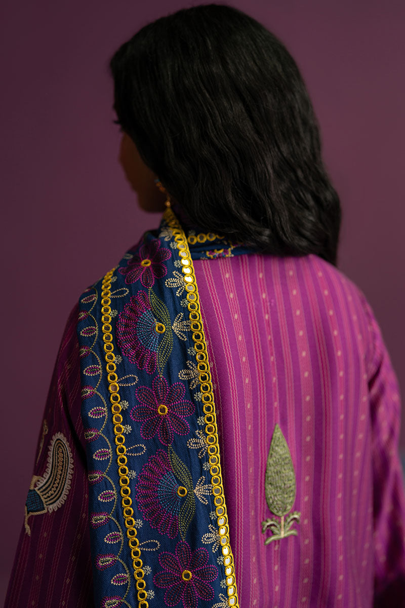 Cross Stitch | Exclusive Pret | Dreamy Pink-3 PC (Shirt, Trouser & Dupatta), image 3