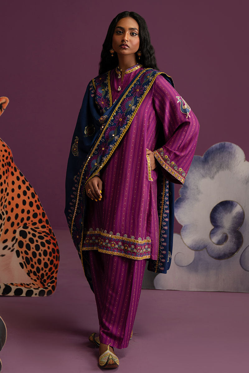 Cross Stitch | Exclusive Pret | Dreamy Pink-3 PC (Shirt, Trouser & Dupatta)-4