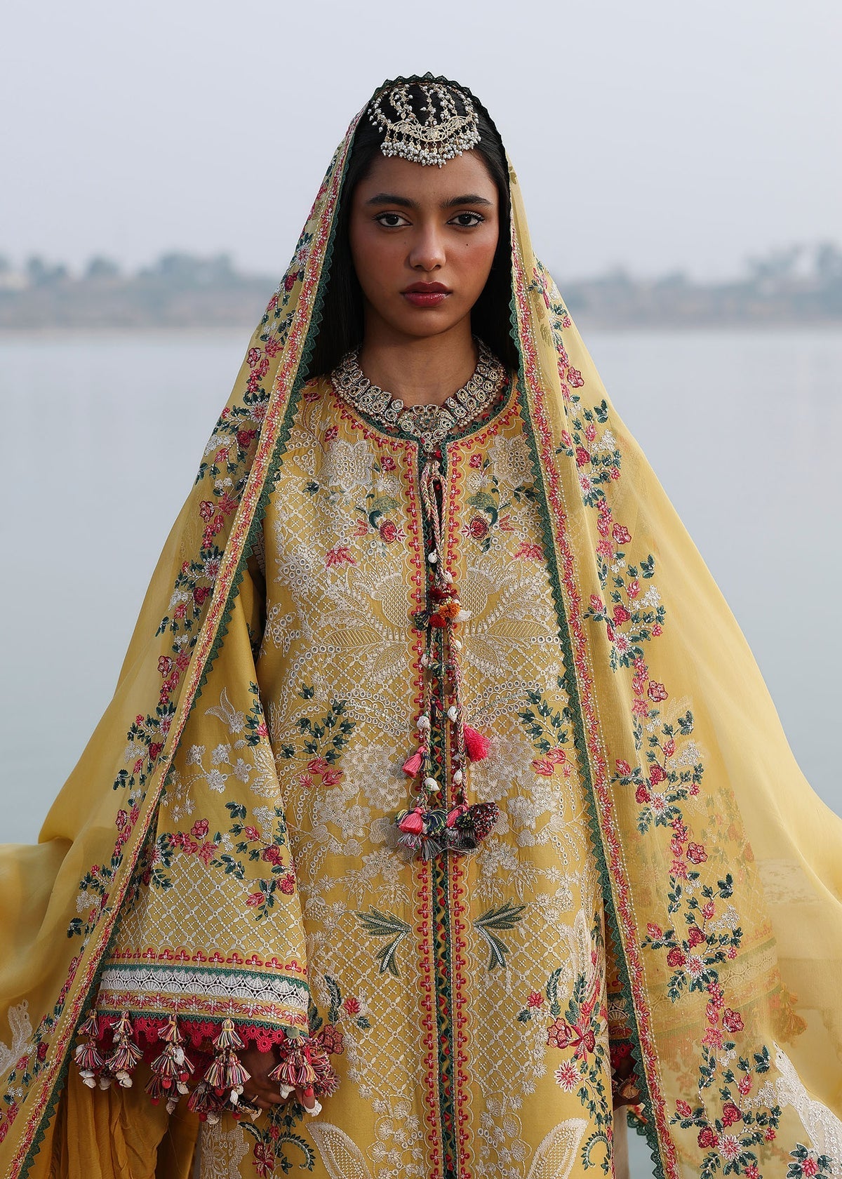 Hussain Rehar | Kalabagh Luxury Lawn 26 | Ochre, image 5