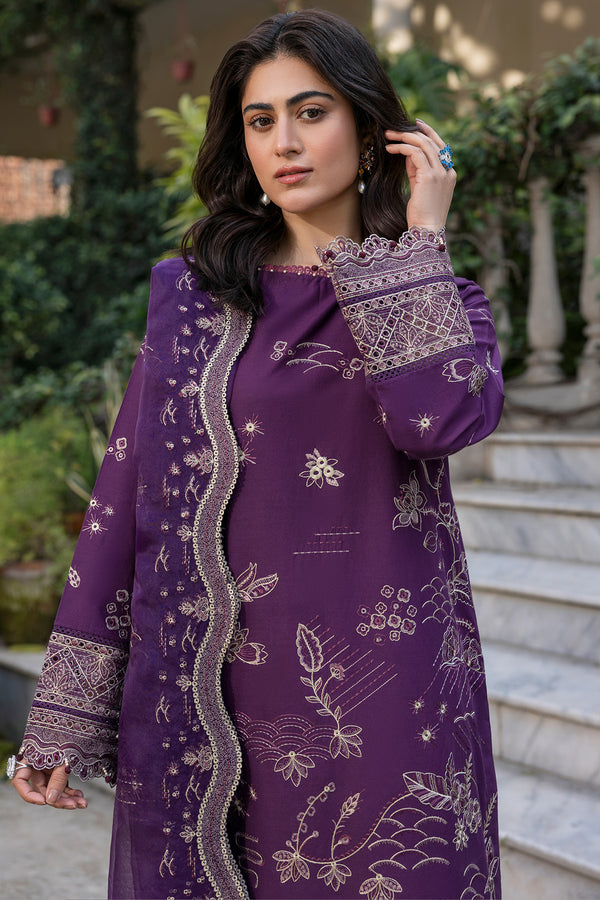 Farasha | Summer Weaves Embroidered Lawn | Raven Plum -  Farasha Ladies Clothes - Original Designer Dress - House of Maryam