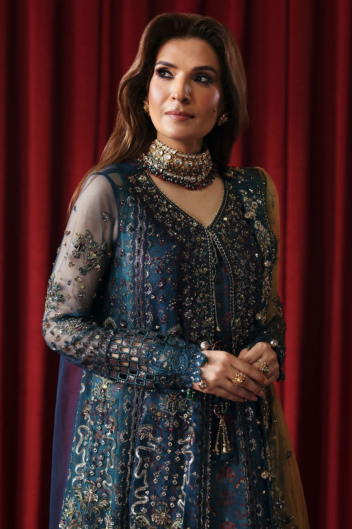 Nureh | Jhoomro 25' | NL-84 Resham -  Nureh jhoomro 25 - Original Designer Dress - House of Maryam