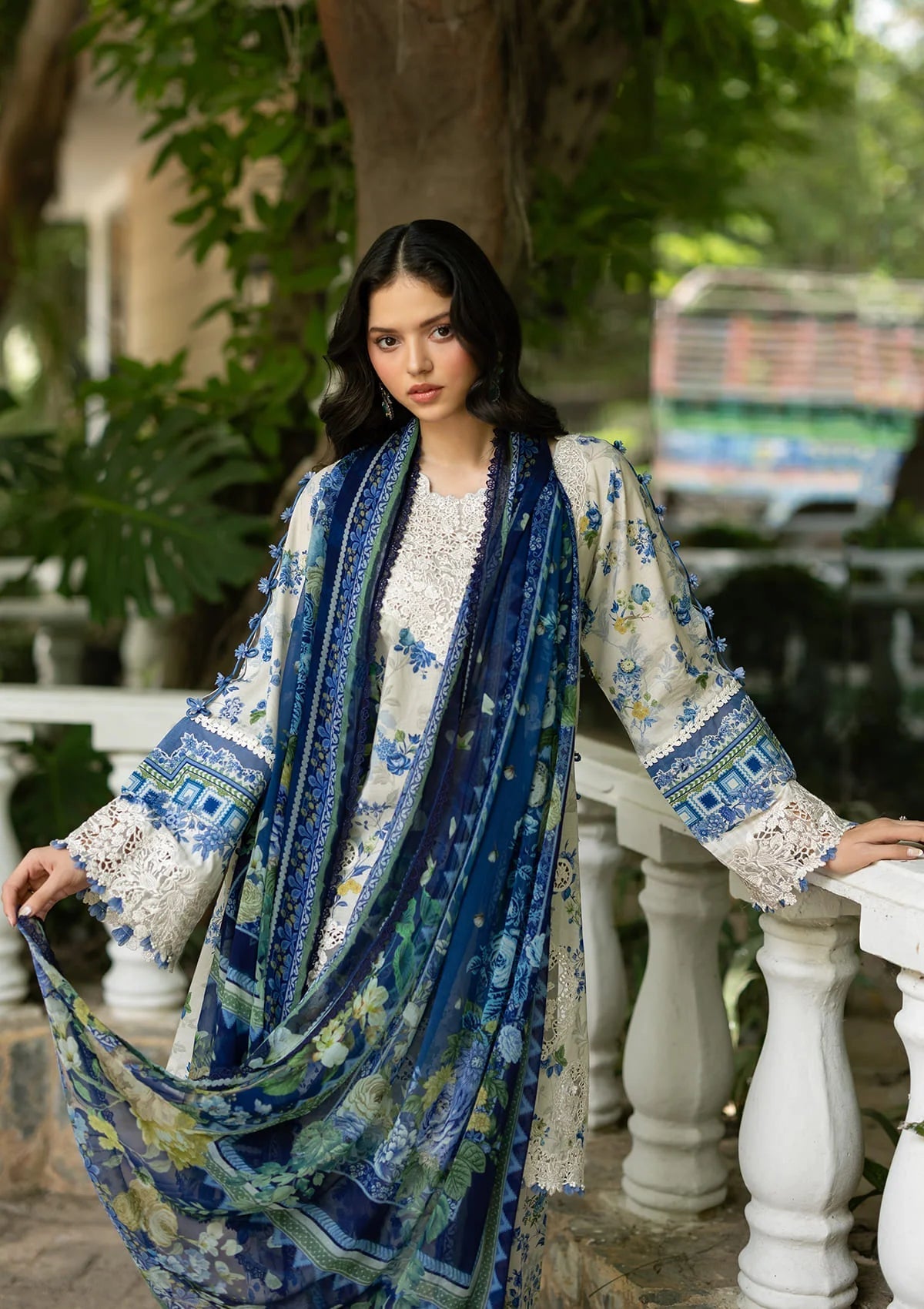 Elaf Premium | Signature Embroidered Lawn with Chiffon Collection 26 | ESG-8B CELINE-3