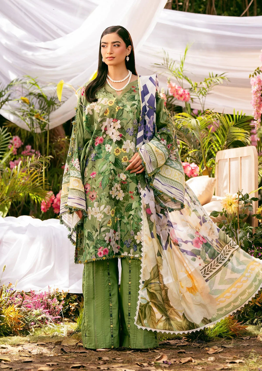 Elaf Premium | Prints 25 | EPS-1B GREEN EDEN -  Elaf Premium Ladies Clothes - Original Designer Dress - House of Maryam