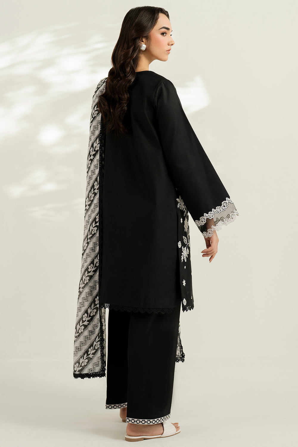 Farasha | Thread Lines Embroidered | Skylit Rouge -  Farasha Ladies Clothes - Original Designer Dress - House of Maryam