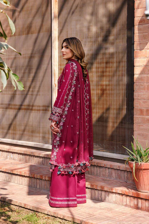 Farasha | Kaavish Lawn 24 | GARNET GLAM -  Farasha Luxury - Original Designer Dress - House of Maryam