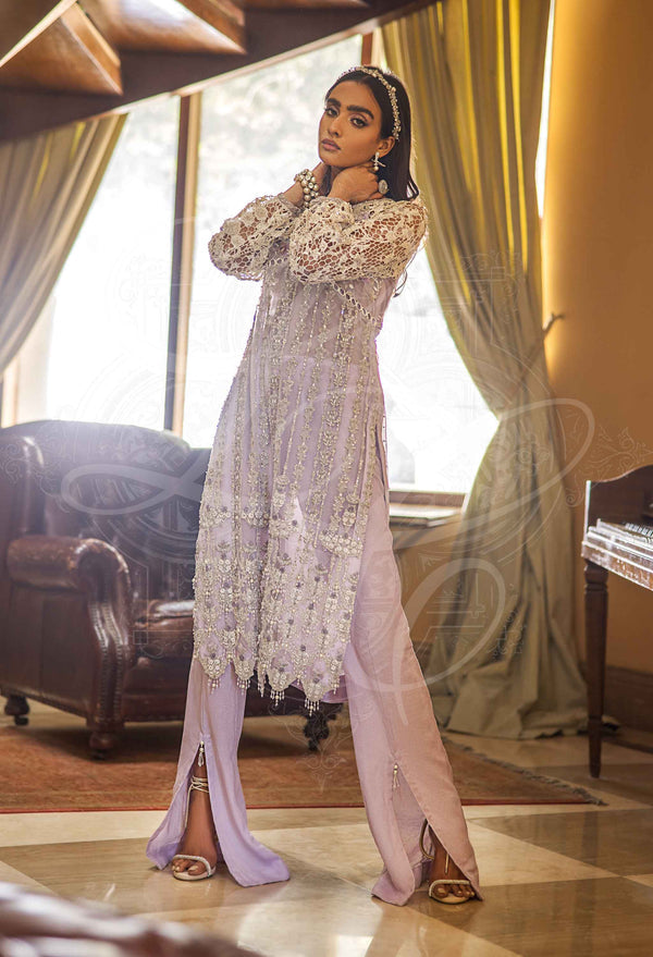 Layla Chatoor | Luxury Pret | Purple Tunic With Long Pants-2