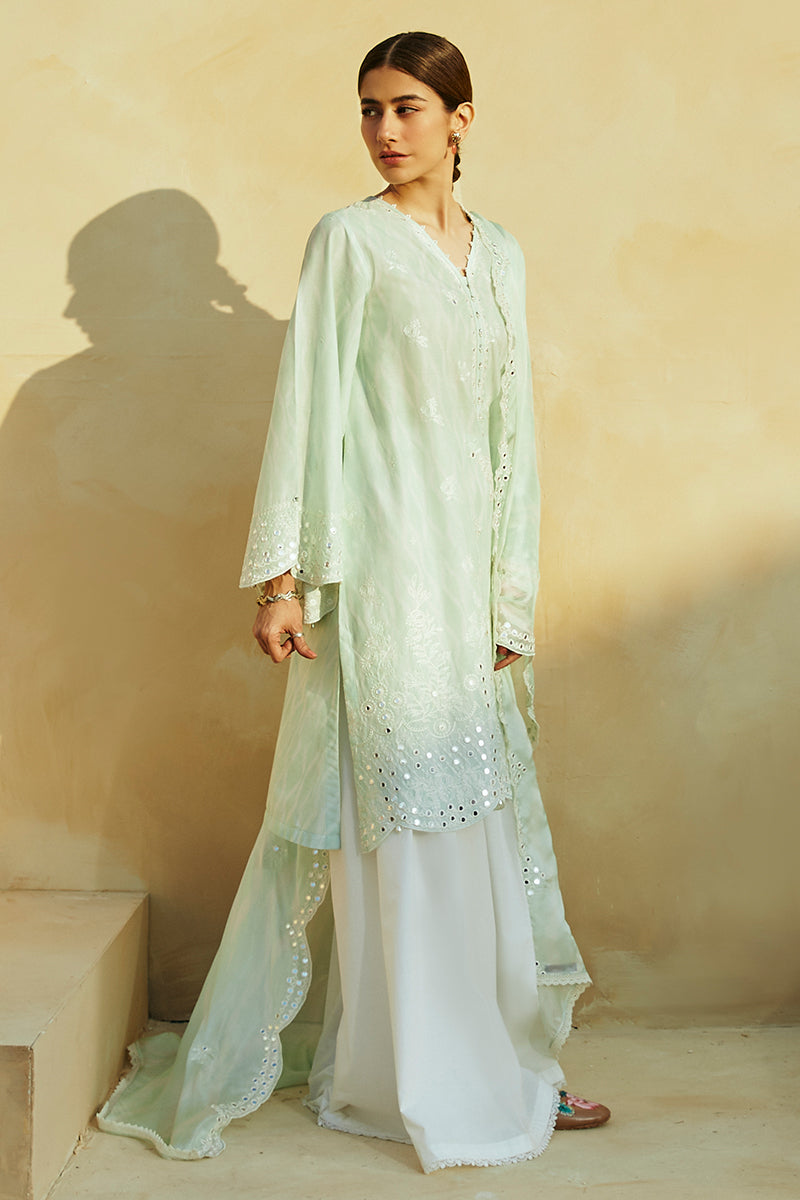Cross Stitch | Premium Lawn 24 | WHISPER MINT -  Cross Stitch Formal - Original Designer Dress - House of Maryam