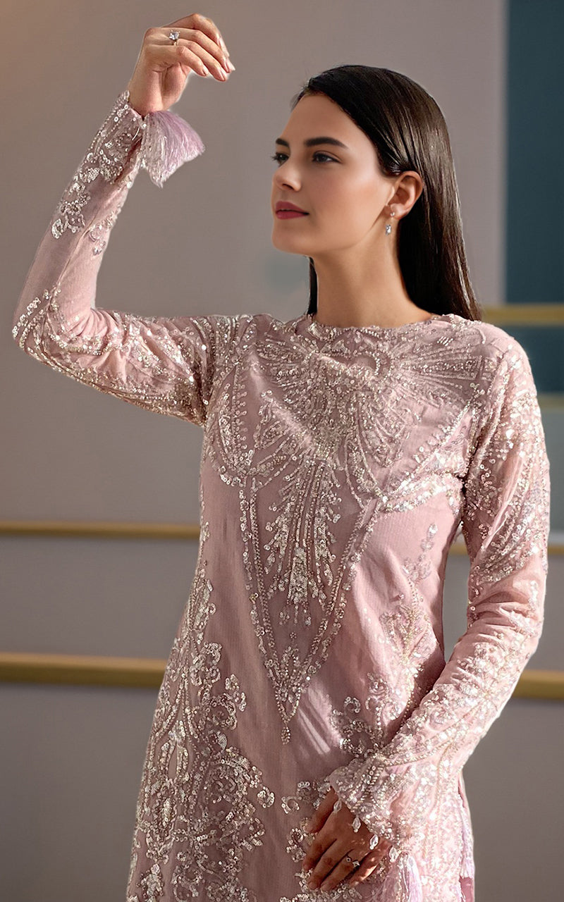 Threads and Motifs | Formal Dresses 25 | Net Embroidered Shirt -  Threads and Motifs Ladies Clothes - Original Designer Dress - House of Maryam