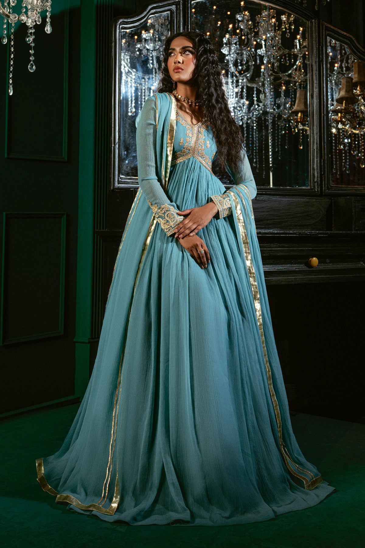 Hania & Umaimaz | Festive Collection | Aasmani -  Hania & Umaima  - Original Designer Dress - House of Maryam