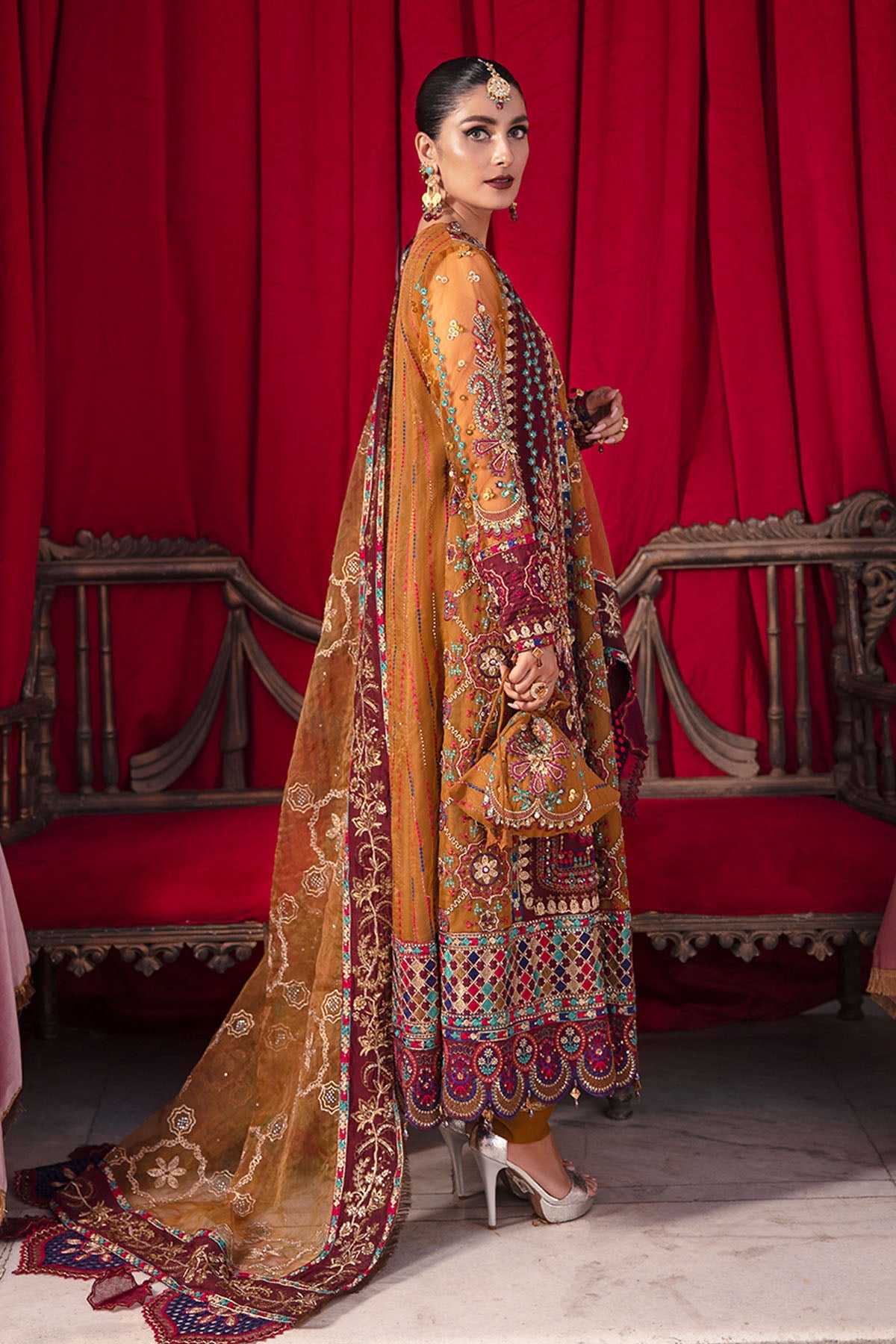 Nureh | Jhoomro 25' | Gulshan Shirt -  Nureh jhoomro 25 - Original Designer Dress - House of Maryam