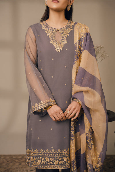 Cross Stitch | Luxury Pret | Gray Beryl-3 Piece (Shirt, Trouser & Dupatta)