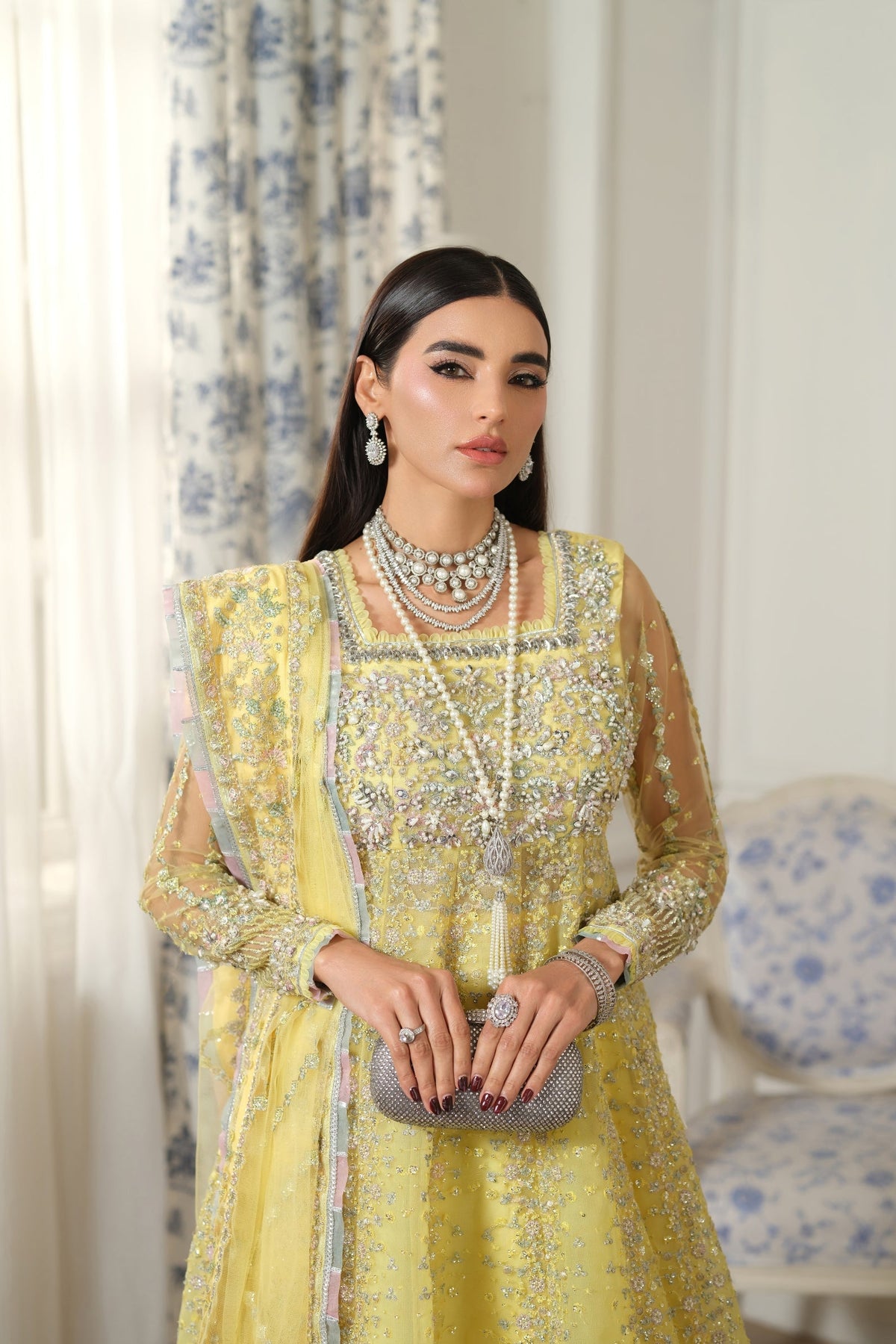 Maryam Hussain | Meer Embroidered Chiffon | Ghazal Meer-03-4