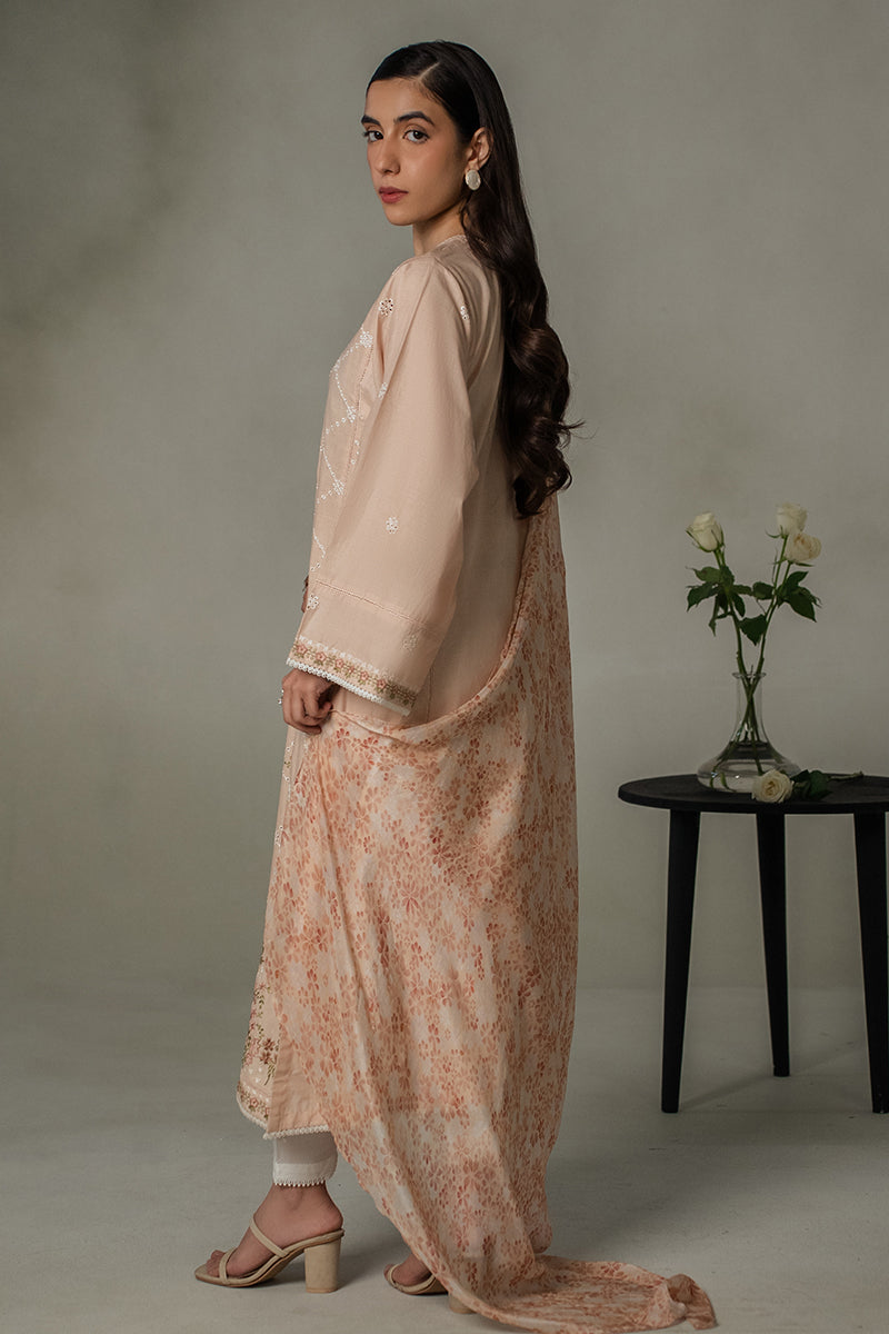 Cross Stitch | Exclusive Pret | Peachy Rose-2 Piece (Shirt & Dupatta), image 7