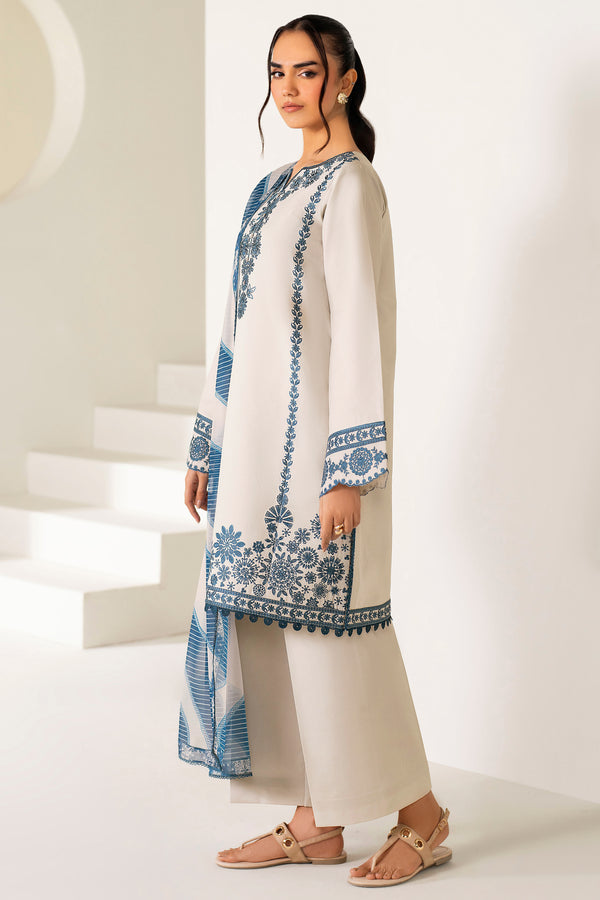 Farasha | Summer Weaves Embroidered Lawn | Dusty Marble-3