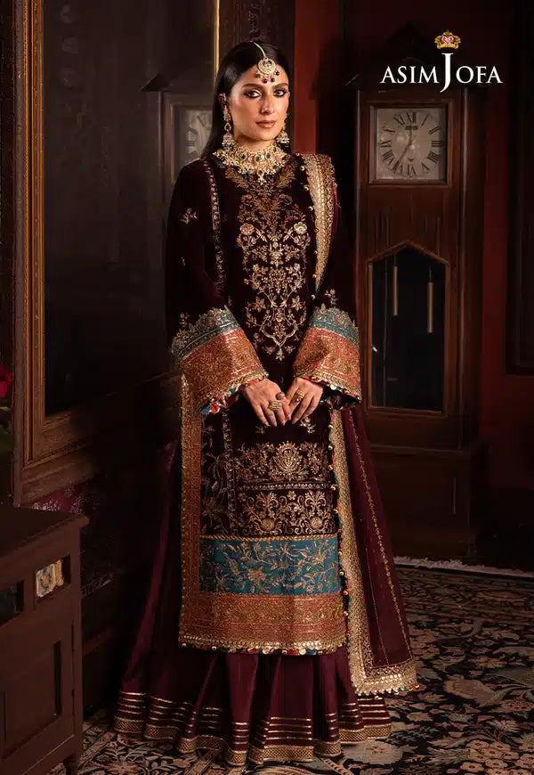 Asim Jofa | Makhmal Wedding Velvet 23 | AJMM-09 by Designer Asim Jofa - House of Maryam - Pakistani Designer Ethnic Wear in {{ shop.shopifyCountryName }}