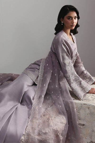 Afrozeh Cressida muted lilac tussar silk formal suit, photo 4