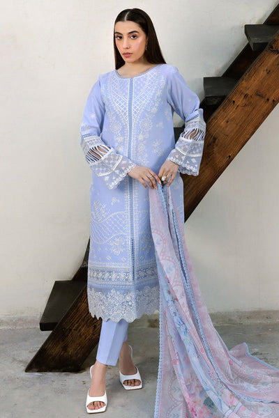 Farasha | Summer Weaves Embroidered Lawn | Serene Blue -  Farasha Ladies Clothes - Original Designer Dress - House of Maryam