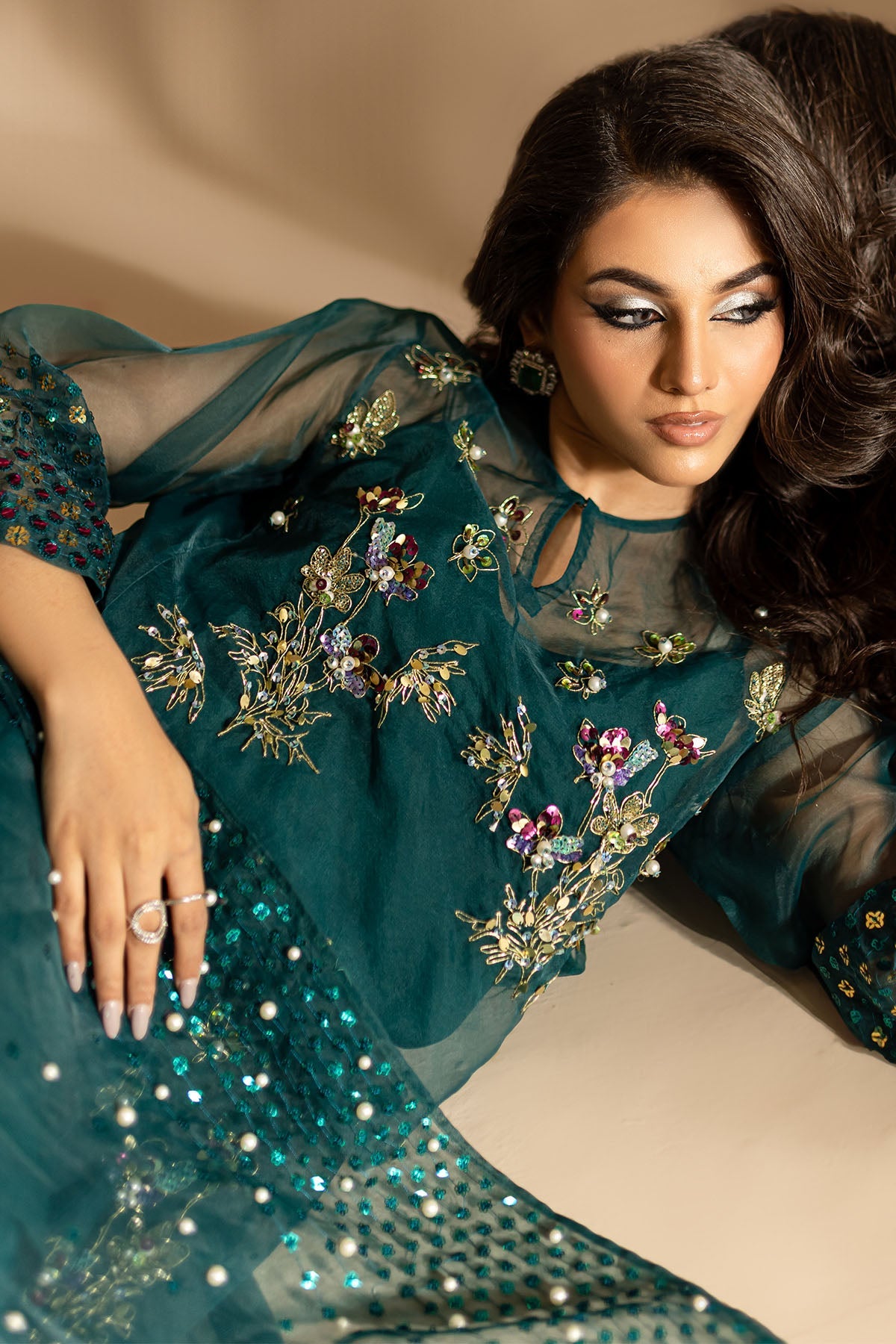 Nureh | Tiny Twinkles | TW-01 TEAL DREAM -  Nureh Luxury - Original Designer Dress - House of Maryam