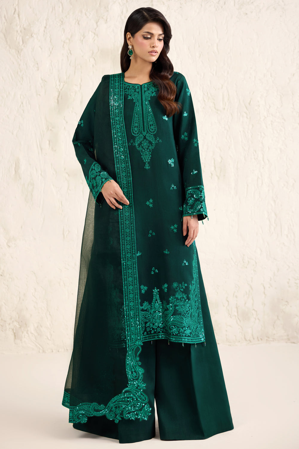 Faiza Saqlain | Reina Formals | Emerald Luxe by Farasha