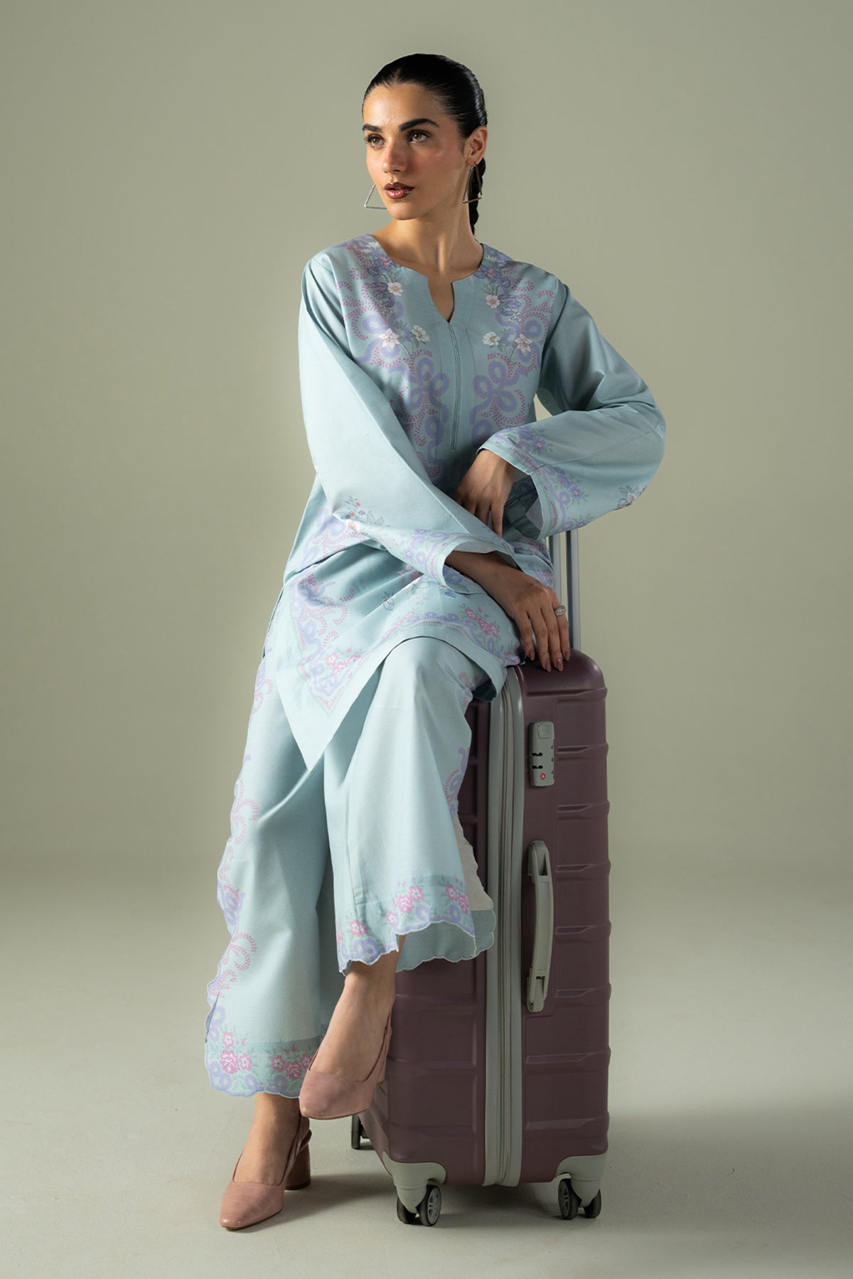 Afrozeh Misty misty blue lawn co-ord set, photo 3