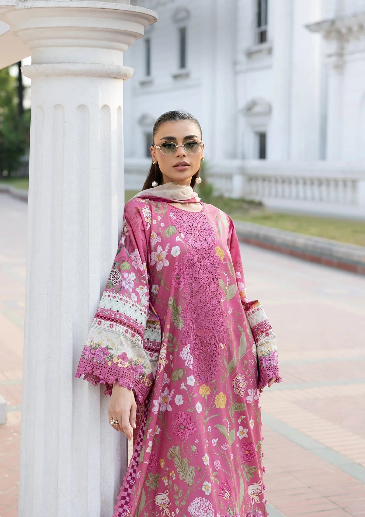 Elaf Premium | Signature Embroidered Lawn with Chiffon Collection 26 | ESG-5B DELILAH-3