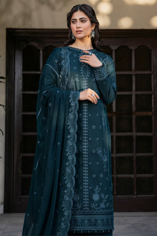 Farasha | Summer Weaves Embroidered Lawn | Teal Serenity -  Farasha Ladies Clothes - Original Designer Dress - House of Maryam