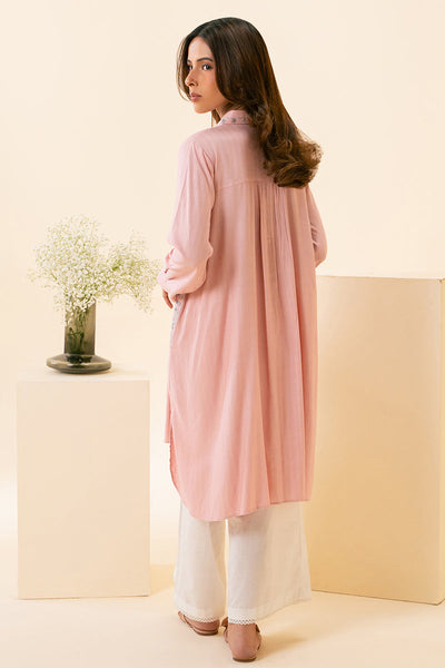 Cross Stitch | Basic Pret | Pink Bliss Embellished Linen Shirt