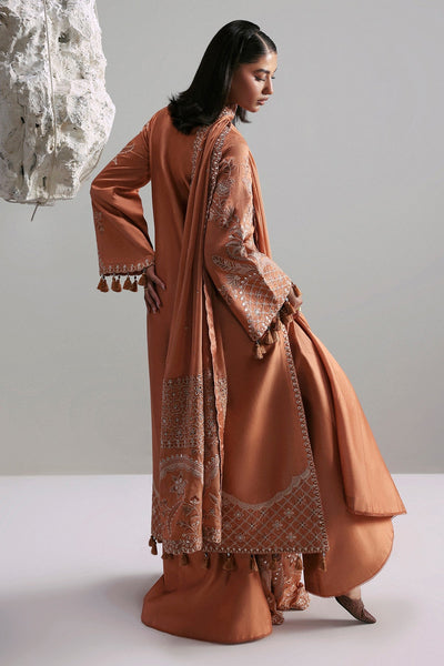 Afrozeh Anastaria rust tussar silk formal suit, photo 2