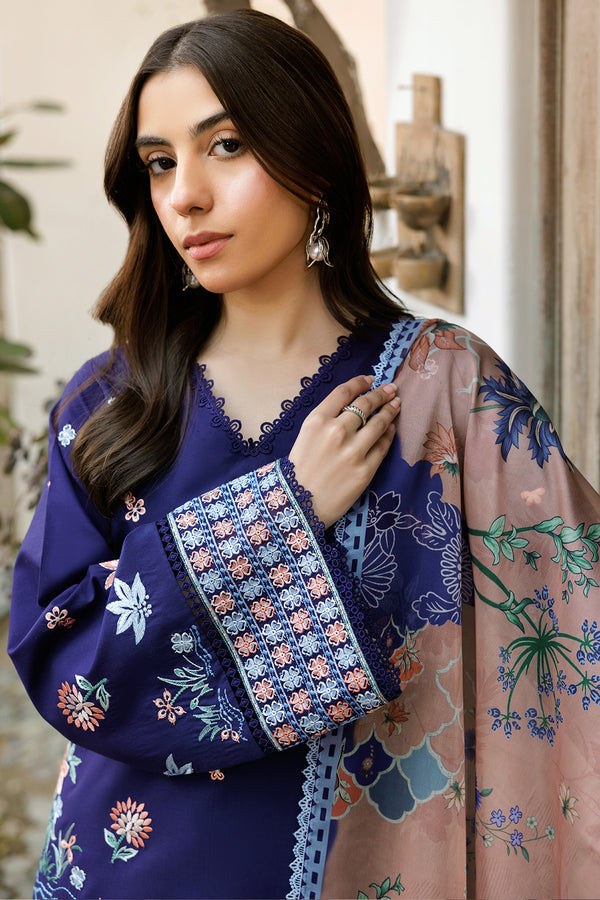 Farasha | Summer Weaves Embroidered Lawn | Indigo Glow -  Farasha Ladies Clothes - Original Designer Dress - House of Maryam