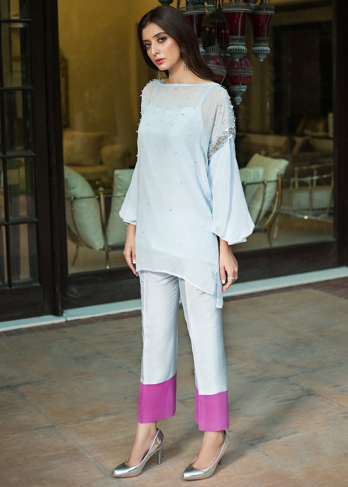 Hana | Serendipity Ready to Wear | Blue Berry Swirl -  Hana Ladies Clothes - Original Designer Dress - House of Maryam