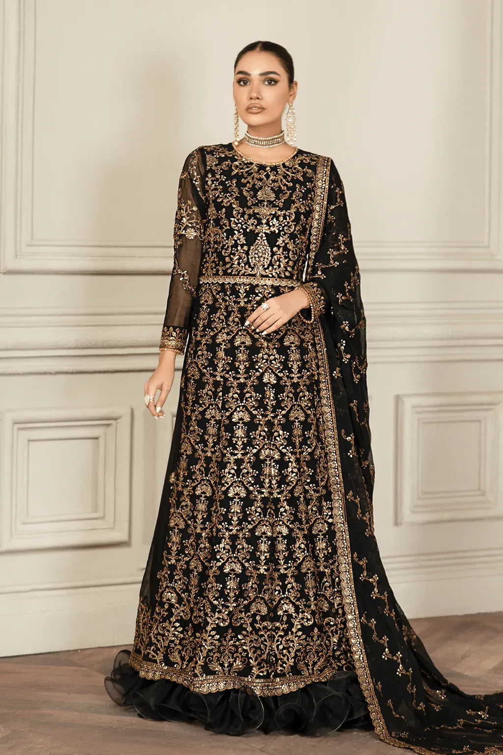 Zarif | Mehroz Formals | Black Ruby -  Zarif Formal - Original Designer Dress - House of Maryam