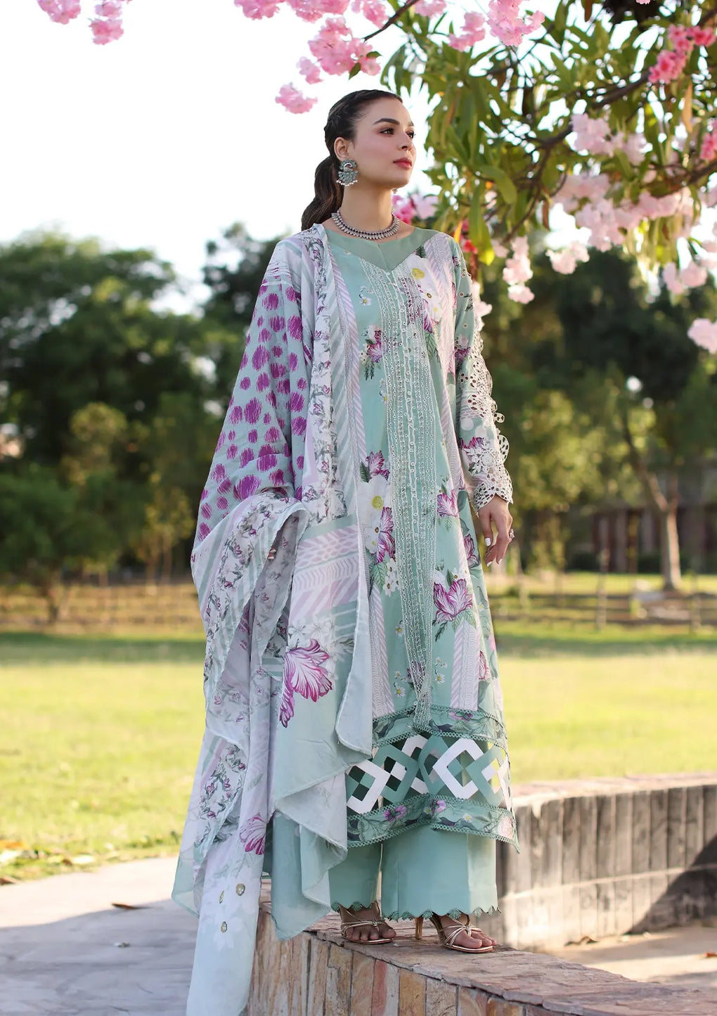 Elaf Premium | Prints Chikankari 24 | 05B CELESTIAL by Designer Elaf Premium - House of Maryam - Pakistani Designer Ethnic Wear in {{ shop.shopifyCountryName }}