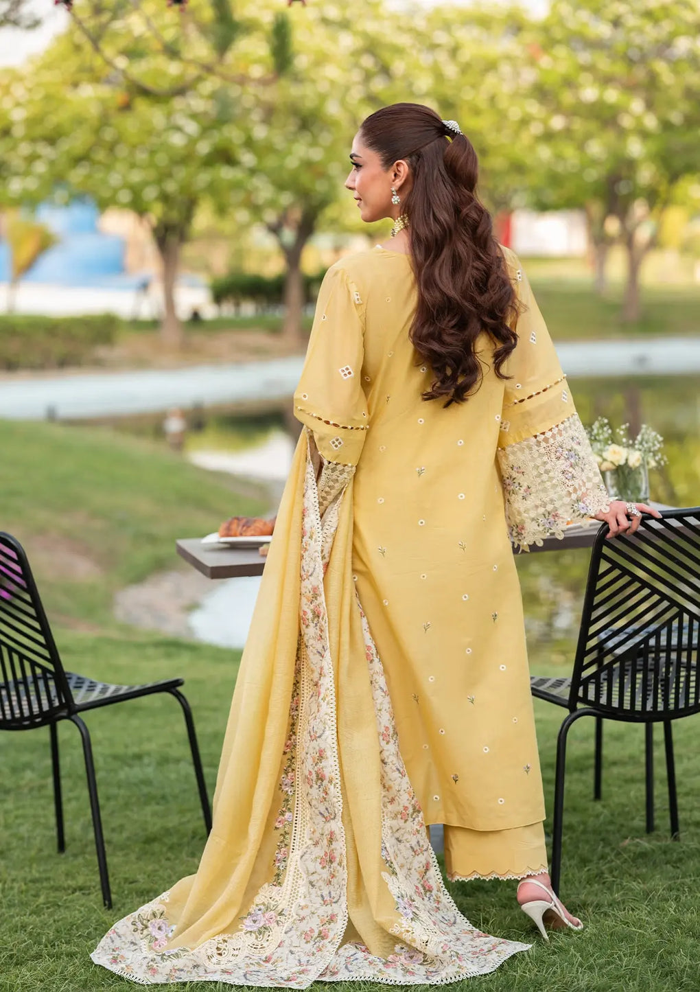 Elaf Premium | Luxury Lawn 25 | ELH-4A DANDELION -  Elaf Premium Ladies Clothes - Original Designer Dress - House of Maryam