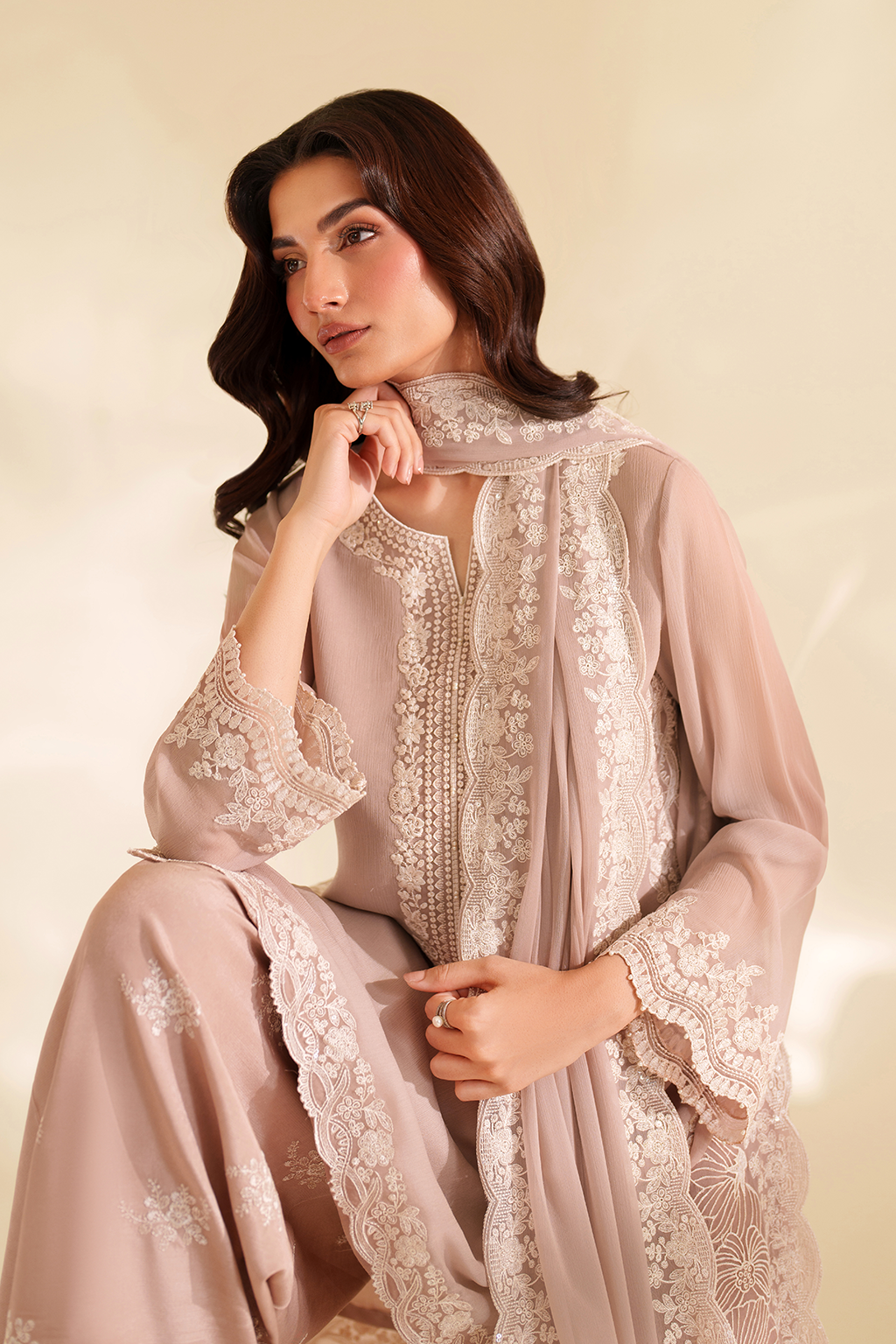 Iznik I Festive Formal I CC-79 Embroidered Chiffon -  Iznik Ladies Clothes - Original Designer Dress - House of Maryam