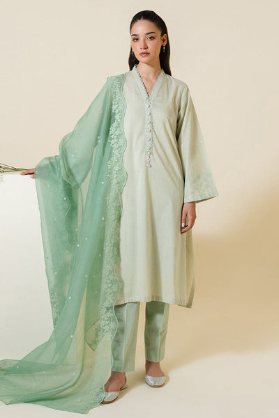 Cross Stitch | Exclusive Pret | Pistachio Fern-2 PC (Shirt & Dupatta)