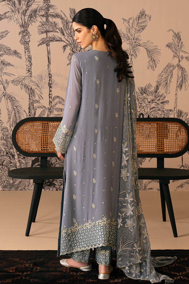 Cross Stitch | Luxe Atelier 24 | SMOKE BLUE -  Cross Stitch Luxury - Original Designer Dress - House of Maryam