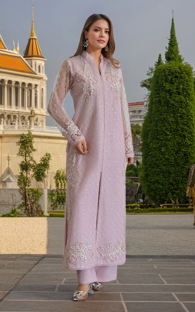 Threads and Motifs | Formal Dresses 25 | Net Embroidered Jacket With Trouser -  Threads and Motifs Ladies Clothes - Original Designer Dress - House of Maryam