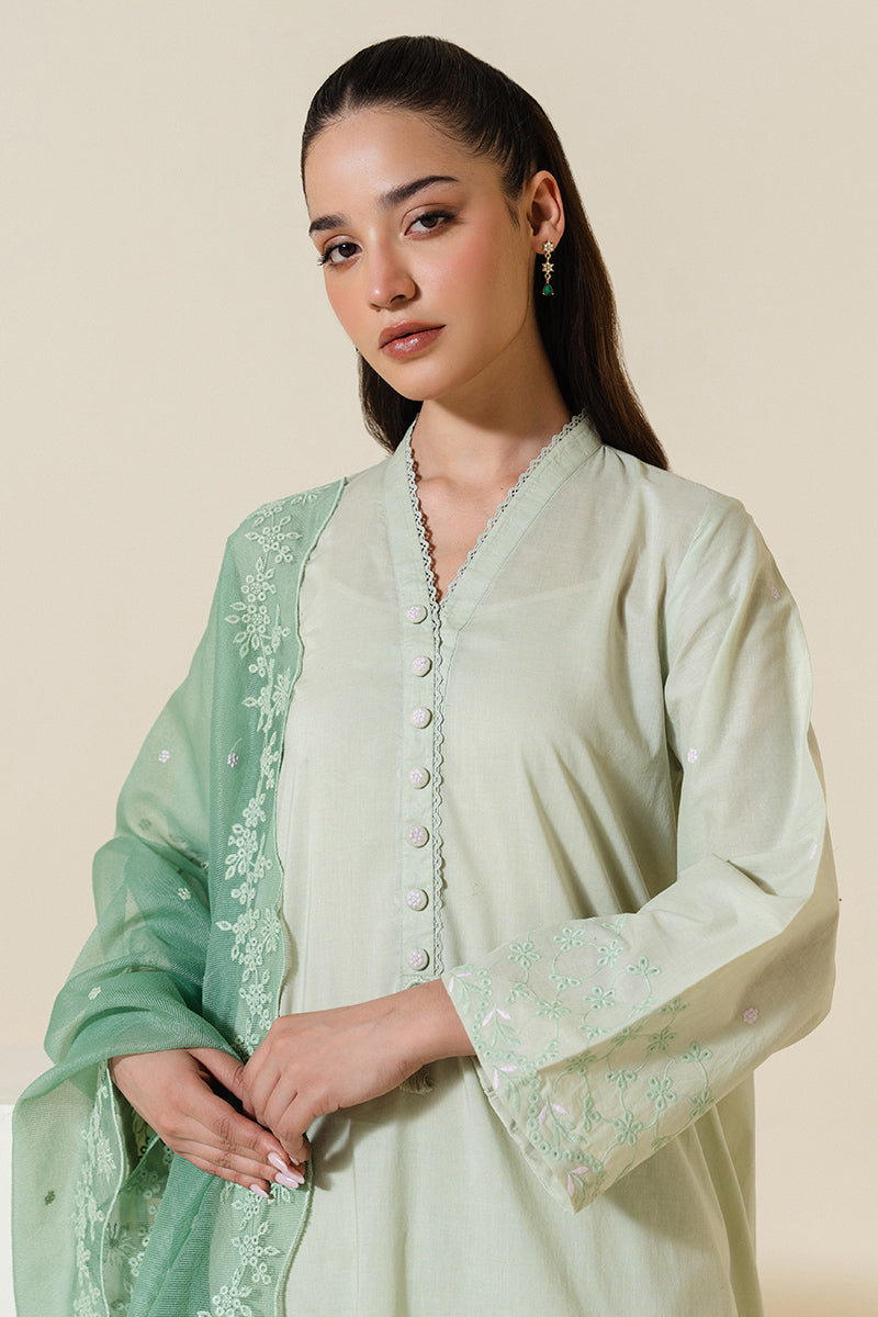 Cross Stitch | Exclusive Pret | Pistachio Fern-2 PC (Shirt & Dupatta), image 3