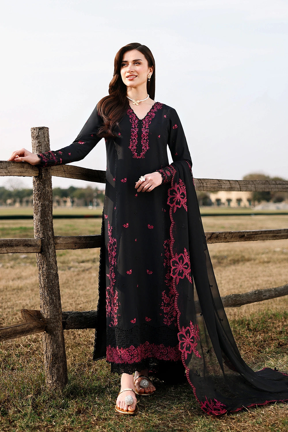 Azure | Luxury Lawn 26 | Black Cherry-1