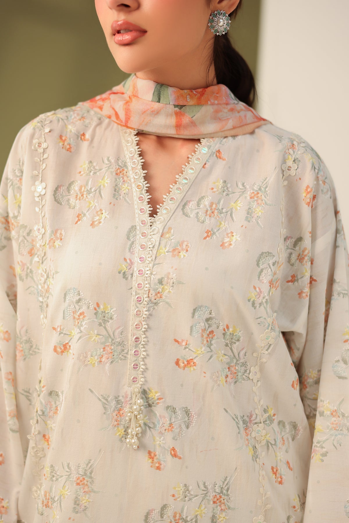 Baroque | Eid Printique | EMBROIDERED PRINTED LAWN UF-4181 -  Baroque Ladies Clothes - Original Designer Dress - House of Maryam