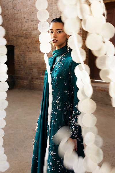 Suffuse Solara deep green silk angrakha shirt and pants, photo 4