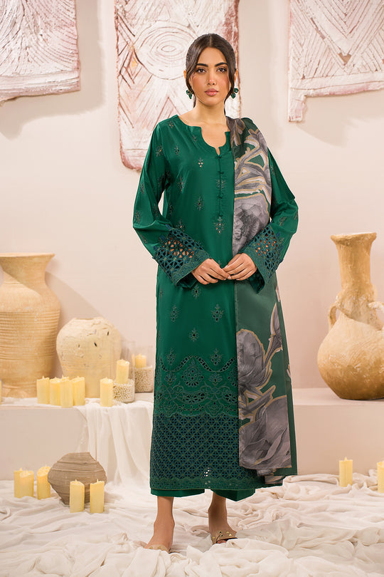 Iznik | Lawnkari 24 | UE-159 PLUSH GREEN -  Iznik Formal - Original Designer Dress - House of Maryam
