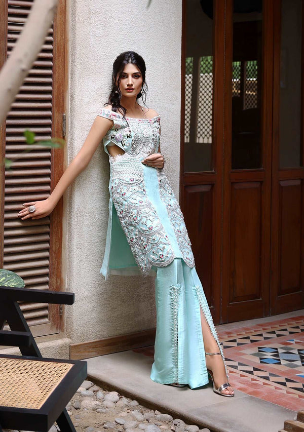 Layla Chatoor | Luxury Pret | Tiffany Blue, image 3