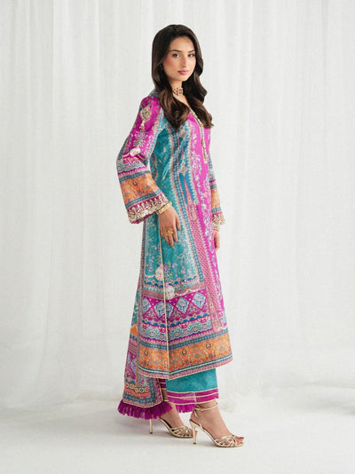 Gulaal | Aira Printed Silk | Magenta Mischief