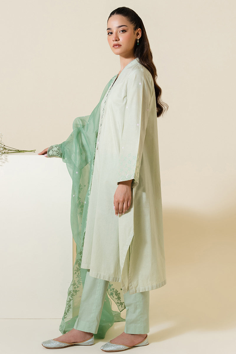 Cross Stitch | Exclusive Pret | Pistachio Fern-2 PC (Shirt & Dupatta), image 4