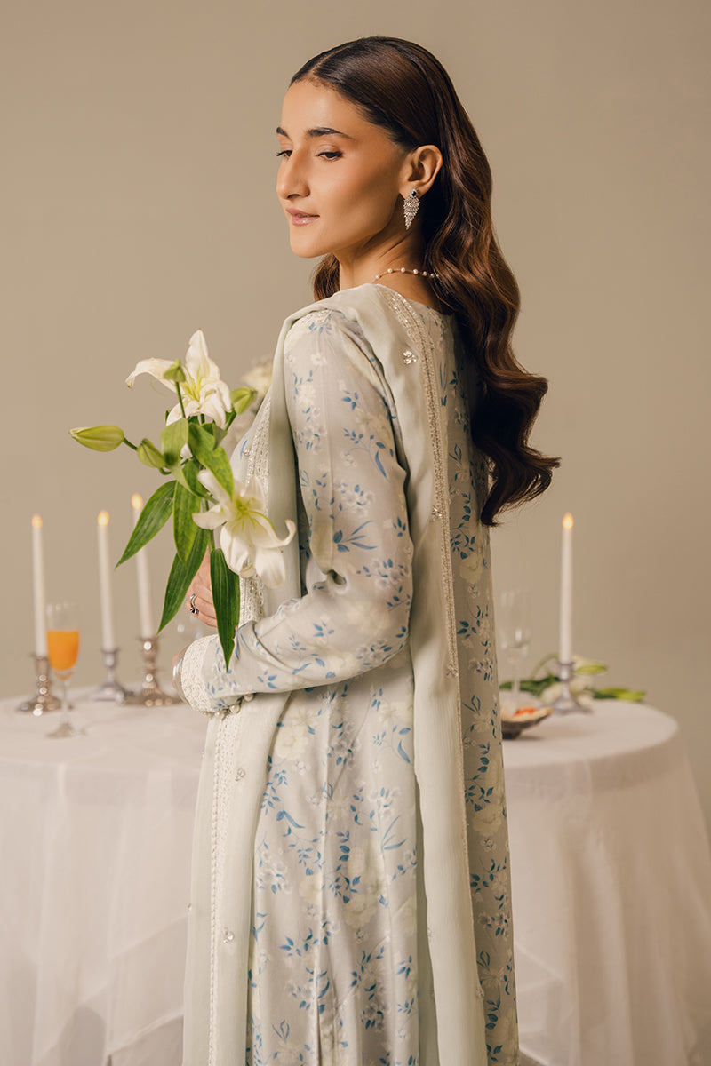 Cross Stitch | Luxury Pret | Pearl Blue-2 PC (Shirt & Dupatta), image 6